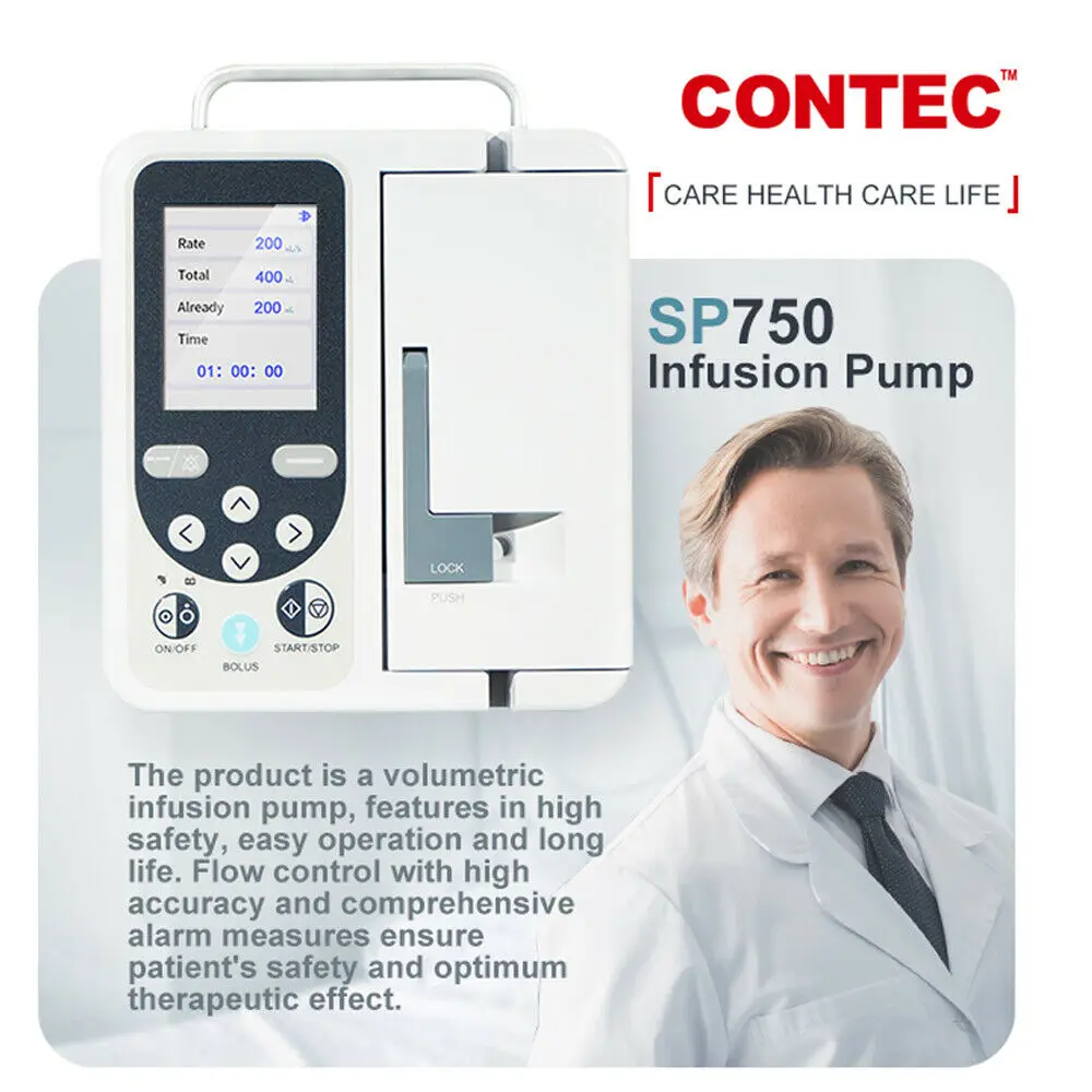 CONTEC SP750 Infusion pump real-time alarm Large LCD Display Volumetric IV Fluid Syringe Pump (Human or Veterinary Use) - Image 5