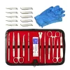 22PCS Premium grade stainless steel dissection kit is perfect for Medical Suture Practice Kit Surgical TrainingStudents