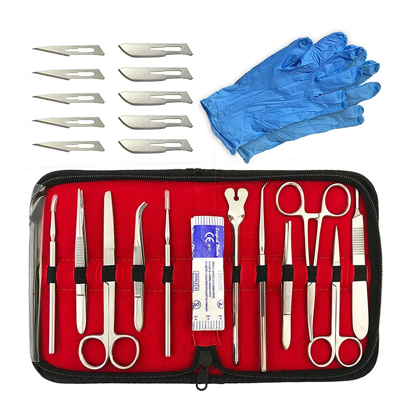 22PCS Premium grade stainless steel dissection kit is perfect for Medical Suture Practice Kit Surgical TrainingStudents