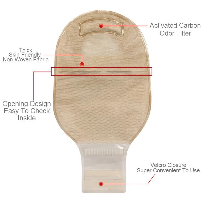 10barriers or (15bags+6barriers) Ostomy Supplies Colostomy Bags Two Piece Drainable Pouches with hoop and look Stoma Care - Image 3