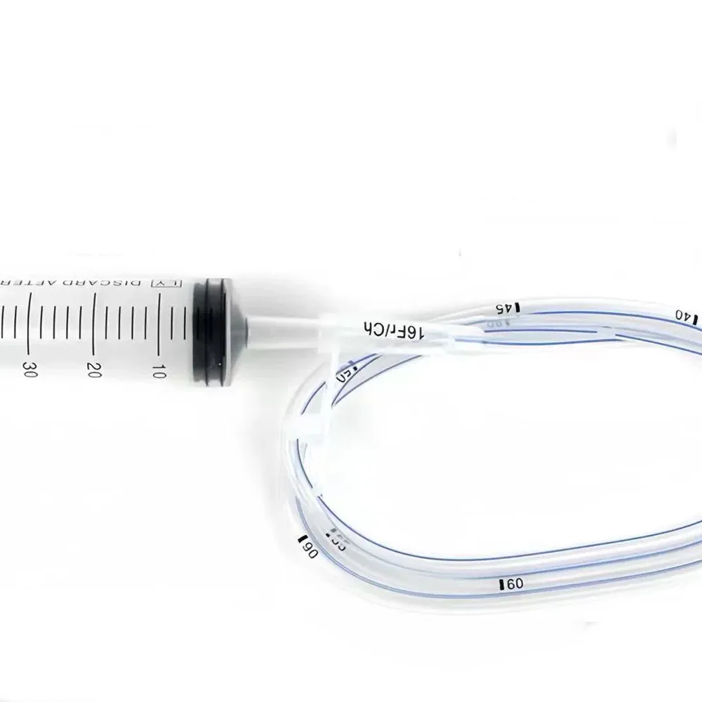3pcs Fr14/Fr16/Fr18 Disposable Silicone Gastric Tube Nasal Feeding Tube Medical Nasogastric Clear Hose Stomach NG Tube